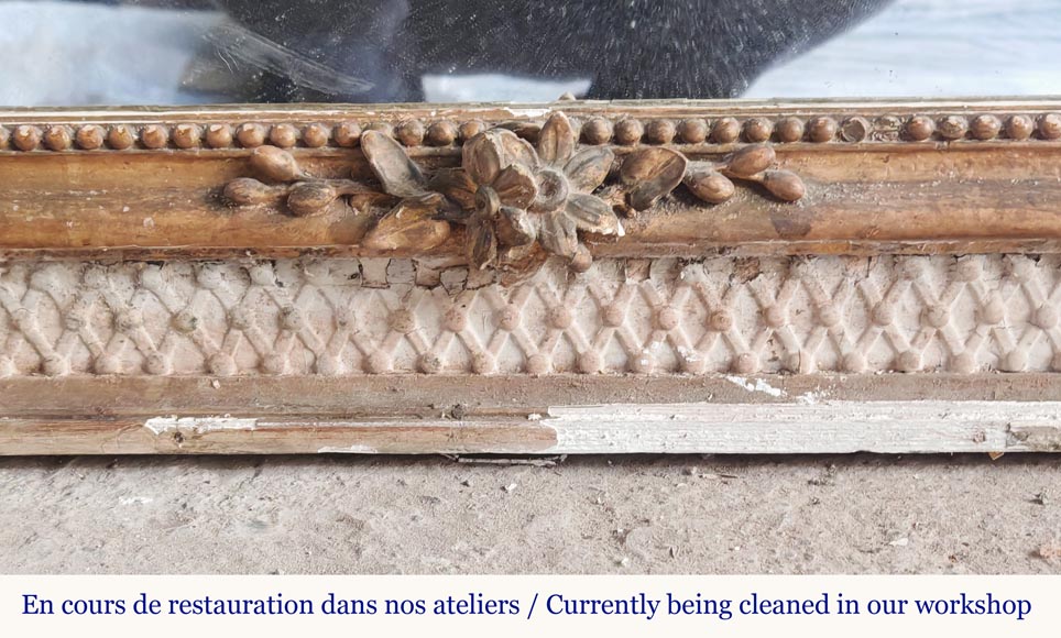 Napoleon III style trumeau, two-tone gilded and painted Napoleon III style trumeau, two-tone gilded and painted-6