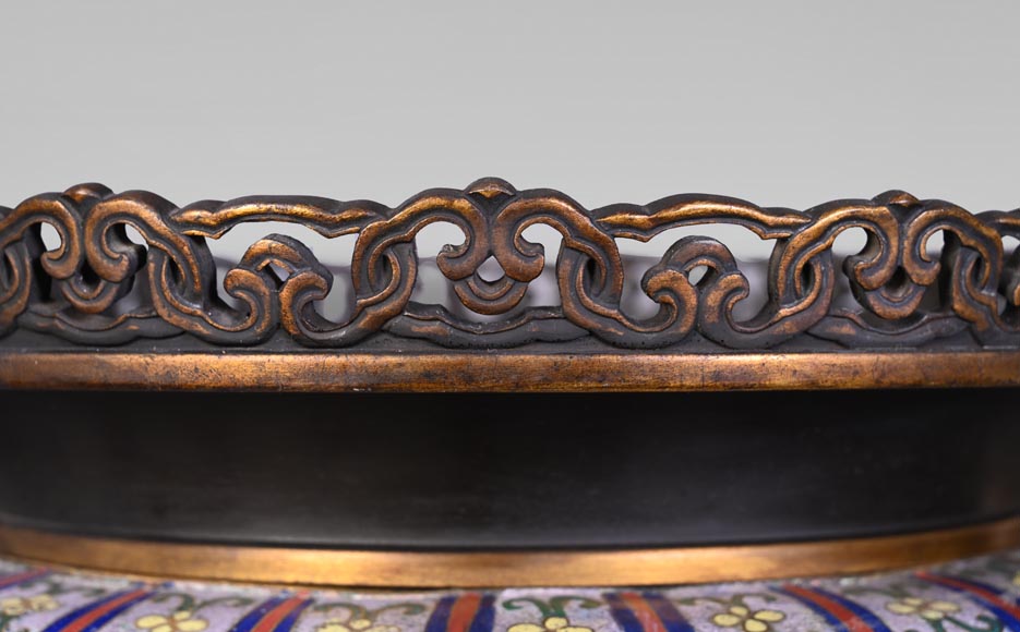 Cloisonné and Bronze Vase, Signed BARBEDIENNE, in the Style of Édouard LIÈVRE Cloisonné and Bronze Vase, Signed BARBEDIENNE, in the Style of Édouard LIÈVRE-3