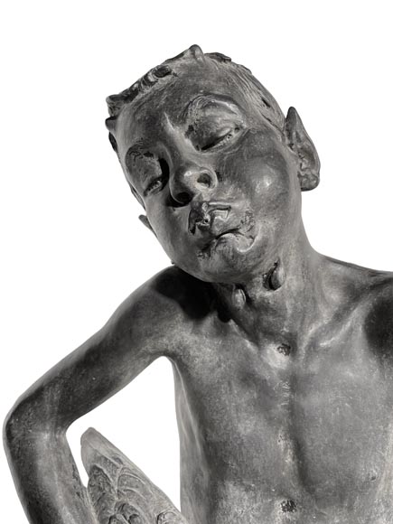 Bronze Fountain Sculpture, Italy, 19th Century Satyr Holding Ducks Bronze Fountain Sculpture, Italy, 19th Century Satyr Holding Ducks-4