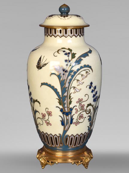 CARRIER-BELLEUSE Albert-Ernest — Enameled Porcelain Covered Vase from Sèvres CARRIER-BELLEUSE Albert-Ernest — Enameled Porcelain Covered Vase from Sèvres-0