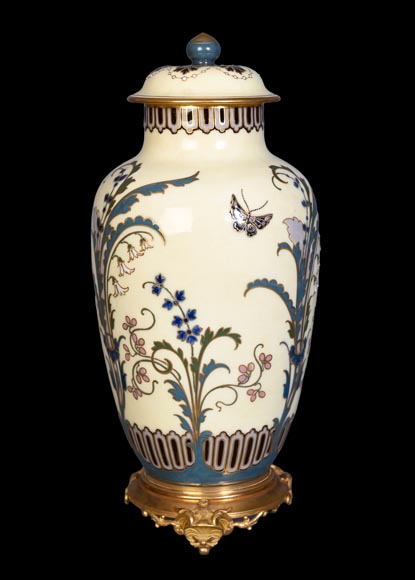 CARRIER-BELLEUSE Albert-Ernest — Enameled Porcelain Covered Vase from Sèvres CARRIER-BELLEUSE Albert-Ernest — Enameled Porcelain Covered Vase from Sèvres-4
