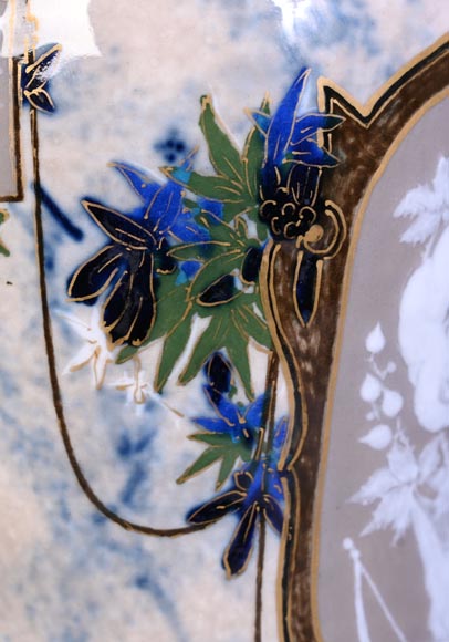 Large glazed porcelain vase from the Sèvres manufactory, decorated in 1880 by Taxile DOAT Large glazed porcelain vase from the Sèvres manufactory, decorated in 1880 by Taxile DOAT-7