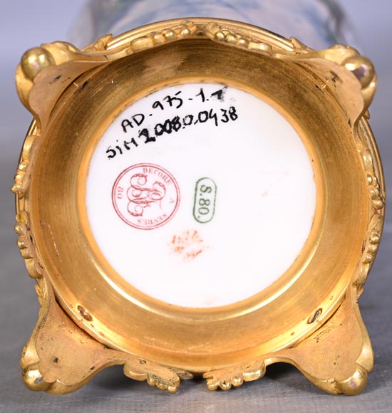 Large glazed porcelain vase from the Sèvres manufactory, decorated in 1880 by Taxile DOAT Large glazed porcelain vase from the Sèvres manufactory, decorated in 1880 by Taxile DOAT-8