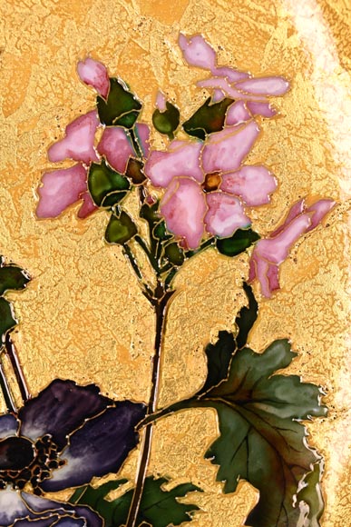 Félix Optat MILET, Large enamelled dish on a gold background, 19th century Félix Optat MILET, Large enamelled dish on a gold background, 19th century-3