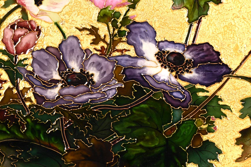 Félix Optat MILET, Large enamelled dish on a gold background, 19th century Félix Optat MILET, Large enamelled dish on a gold background, 19th century-4