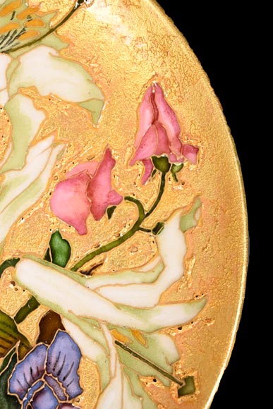 Félix Optat MILET, Large enamelled dish on a gold background, 19th century Félix Optat MILET, Large enamelled dish on a gold background, 19th century-6