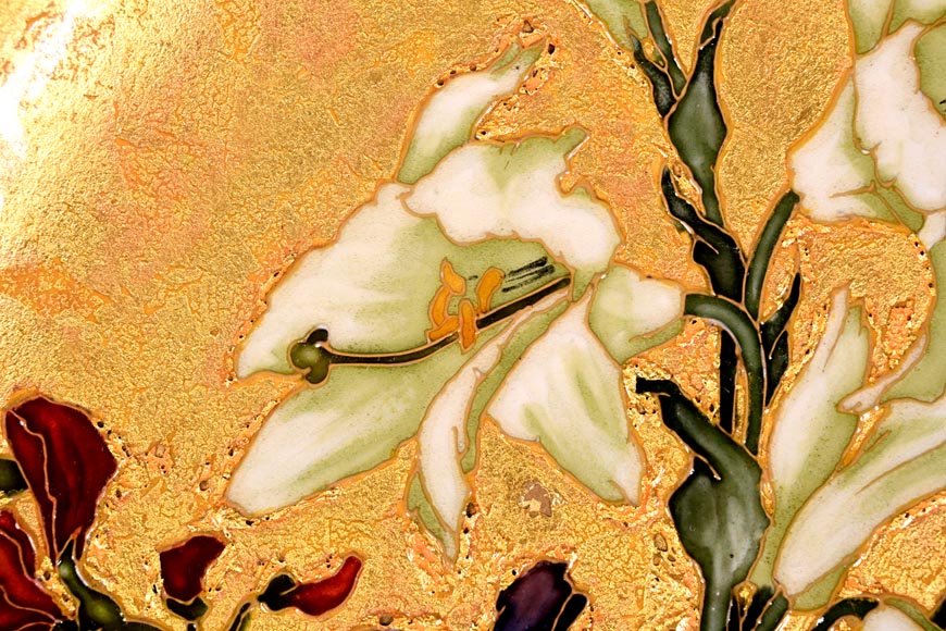 Félix Optat MILET, Large enamelled dish on a gold background, 19th century Félix Optat MILET, Large enamelled dish on a gold background, 19th century-7