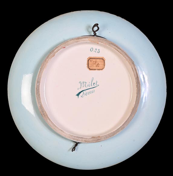 Félix Optat MILET, Large enamelled dish on a gold background, 19th century Félix Optat MILET, Large enamelled dish on a gold background, 19th century-8