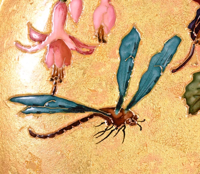 Félix Optat MILET, Large enamelled dish on a gold background, 19th century Félix Optat MILET, Large enamelled dish on a gold background, 19th century-12