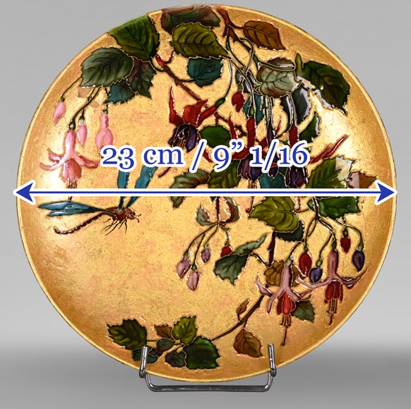 Félix Optat MILET, Large enamelled dish on a gold background, 19th century Félix Optat MILET, Large enamelled dish on a gold background, 19th century-16