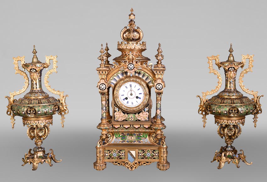 Persian-style double-sided clock and garnitures, Charles Stanislas MATIFAT, dated 1851 Persian-style double-sided clock and garnitures, Charles Stanislas MATIFAT, dated 1851-0