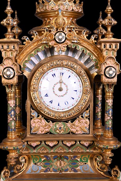 Persian-style double-sided clock and garnitures, Charles Stanislas MATIFAT, dated 1851 Persian-style double-sided clock and garnitures, Charles Stanislas MATIFAT, dated 1851-6