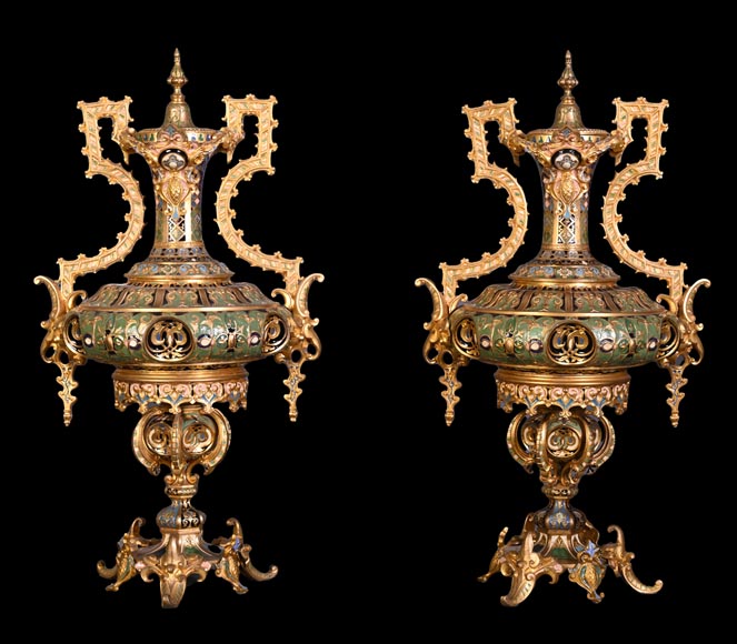Persian-style double-sided clock and garnitures, Charles Stanislas MATIFAT, dated 1851 Persian-style double-sided clock and garnitures, Charles Stanislas MATIFAT, dated 1851-13