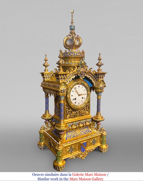 Persian-style double-sided clock and garnitures, Charles Stanislas MATIFAT, dated 1851 Persian-style double-sided clock and garnitures, Charles Stanislas MATIFAT, dated 1851-22