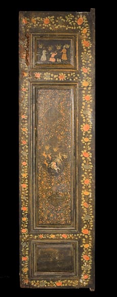 Qajar Art, Set of doors decorated with major scenes of Persian life, late 19th century Qajar Art, Set of doors decorated with major scenes of Persian life, late 19th century-1