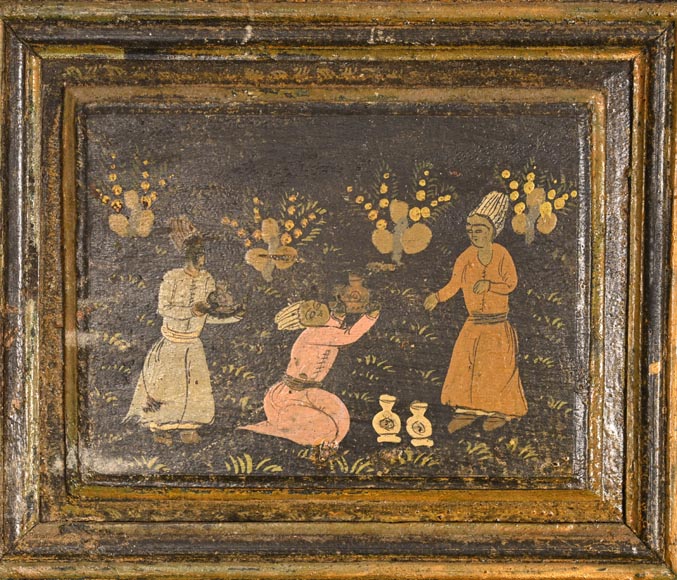 Qajar Art, Set of doors decorated with major scenes of Persian life, late 19th century Qajar Art, Set of doors decorated with major scenes of Persian life, late 19th century-2