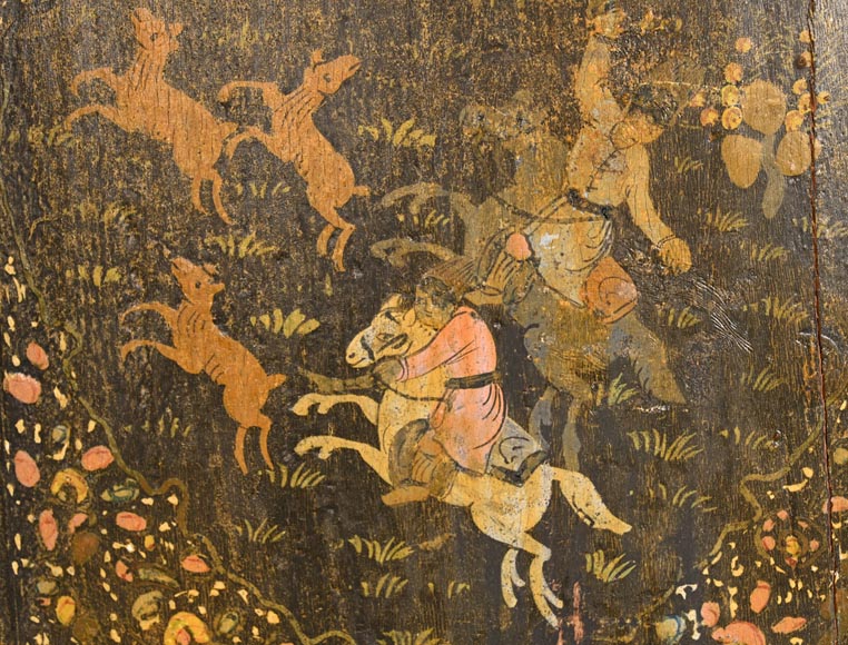 Qajar Art, Set of doors decorated with major scenes of Persian life, late 19th century Qajar Art, Set of doors decorated with major scenes of Persian life, late 19th century-3