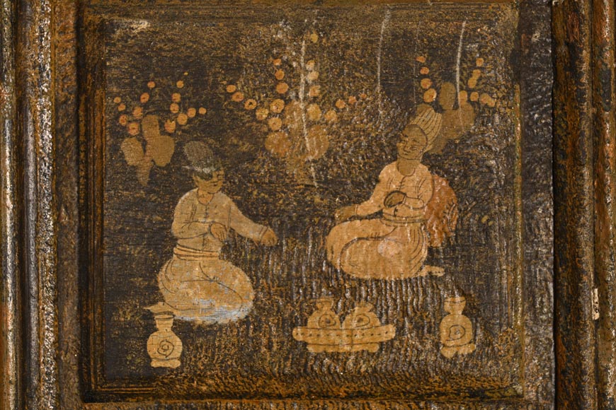 Qajar Art, Set of doors decorated with major scenes of Persian life, late 19th century Qajar Art, Set of doors decorated with major scenes of Persian life, late 19th century-6