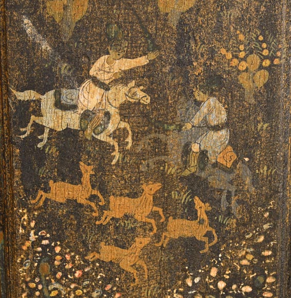 Qajar Art, Set of doors decorated with major scenes of Persian life, late 19th century Qajar Art, Set of doors decorated with major scenes of Persian life, late 19th century-7