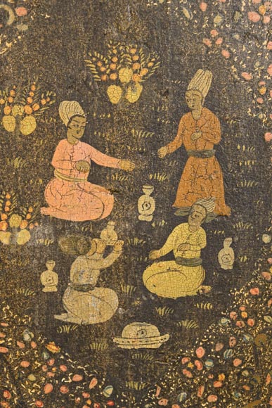 Qajar Art, Set of doors decorated with major scenes of Persian life, late 19th century Qajar Art, Set of doors decorated with major scenes of Persian life, late 19th century-11