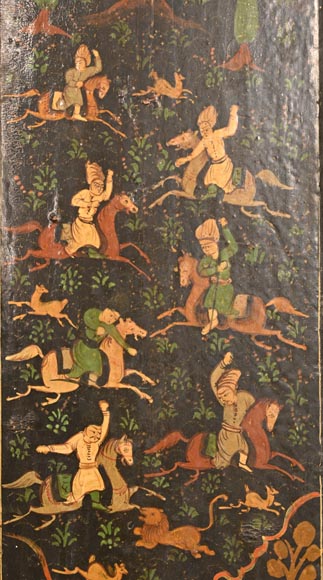 Qajar Art, Set of doors decorated with major scenes of Persian life, late 19th century Qajar Art, Set of doors decorated with major scenes of Persian life, late 19th century-19