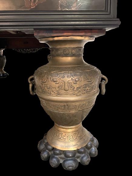 F. GERDERÈS – Japanese-style billiard table in gilded and carved wood F. GERDERÈS – Japanese-style billiard table in gilded and carved wood-9