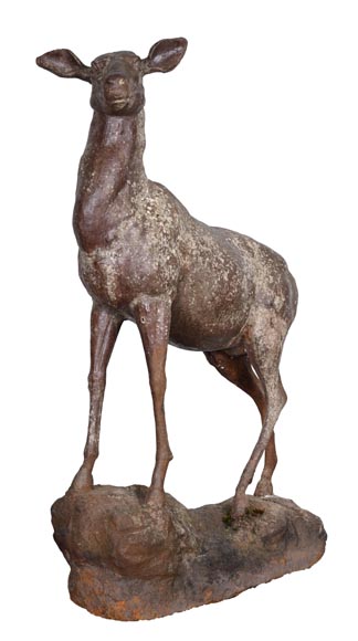 Cast iron statue of a doe, 19th century Cast iron statue of a doe, 19th century-1
