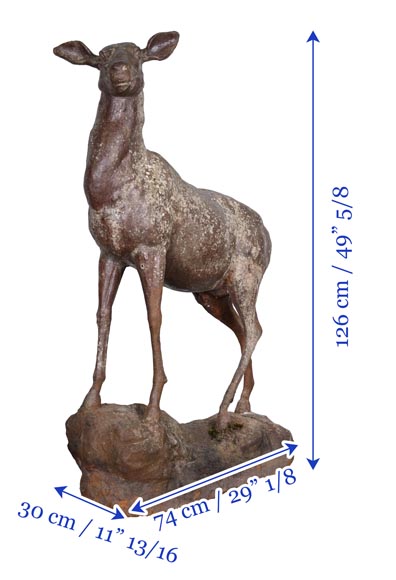 Cast iron statue of a doe, 19th century Cast iron statue of a doe, 19th century-11