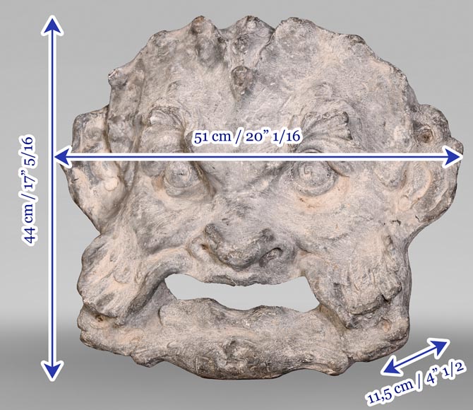 Regence-style lead grotesque fountain mask Regence-style lead grotesque fountain mask-6
