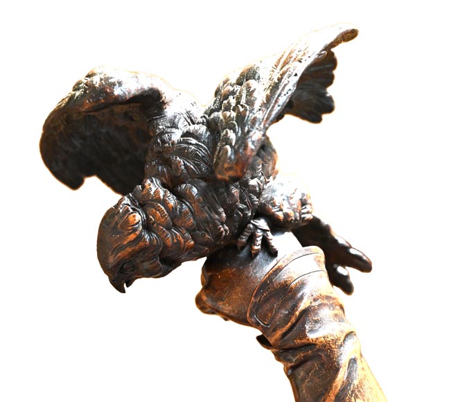 RIBAILLER and MAZAROZ, Pair of walnut statues of a hunter and a fisherman, after the 1855 Universal Exhibition RIBAILLER and MAZAROZ, Pair of walnut statues of a hunter and a fisherman, after the 1855 Universal Exhibition-6