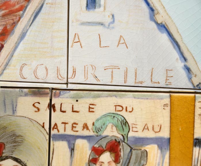 FAÏENCERIE DE SARREGUEMINES, Two Ceramic Panels of Parisian Scenes, from 1881 FAÏENCERIE DE SARREGUEMINES, Two Ceramic Panels of Parisian Scenes, from 1881-14