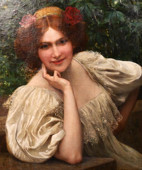 Portrait of a Young Woman by Leopold Franz Kowalski Portrait of a Young Woman by Leopold Franz Kowalski-1