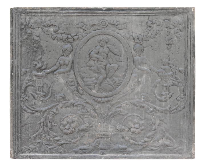 Louis XVI style fireplace plate with mythological decoration Louis XVI style fireplace plate with mythological decoration-0