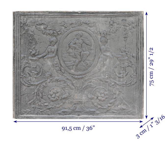 Louis XVI style fireplace plate with mythological decoration Louis XVI style fireplace plate with mythological decoration-5