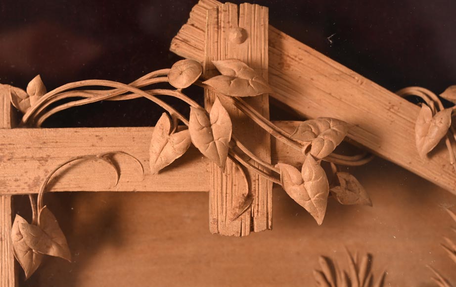 Carved softwood high relief of an animal scene, 19th century Carved softwood high relief of an animal scene, 19th century-3