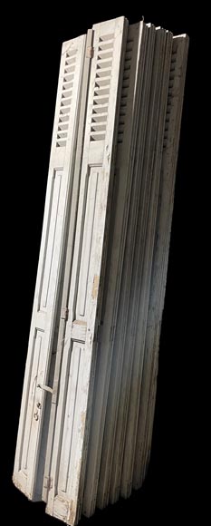 7 Pairs of Antique Shutters with Fixed Louvers 7 Pairs of Antique Shutters with Fixed Louvers-1