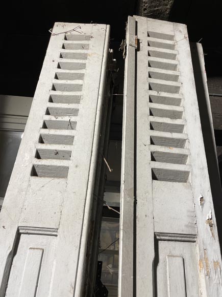7 Pairs of Antique Shutters with Fixed Louvers 7 Pairs of Antique Shutters with Fixed Louvers-2