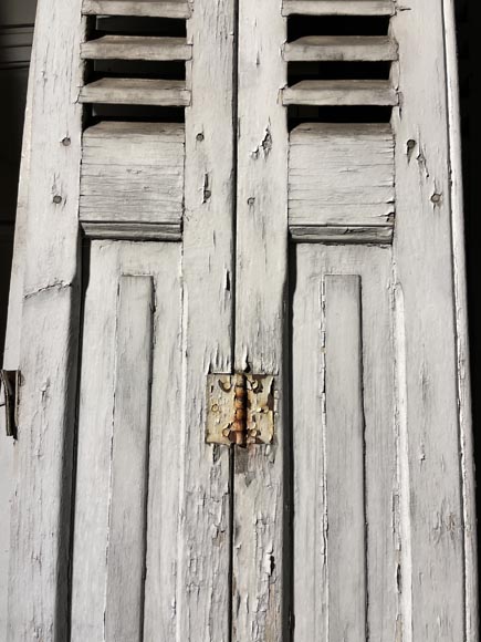 7 Pairs of Antique Shutters with Fixed Louvers 7 Pairs of Antique Shutters with Fixed Louvers-4