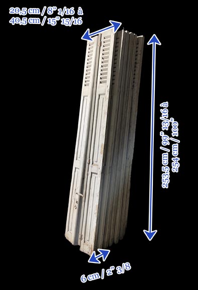 7 Pairs of Antique Shutters with Fixed Louvers 7 Pairs of Antique Shutters with Fixed Louvers-7