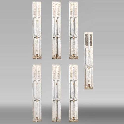 7 Pairs of Antique Shutters with Fixed Louvers