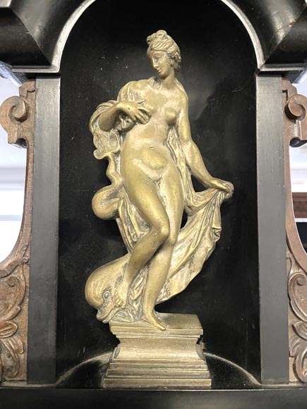 Imposing Neo-Renaissance cabinet in walnut, marble, gilt bronze and hardstones, circa 1870 Imposing Neo-Renaissance cabinet in walnut, marble, gilt bronze and hardstones, circa 1870-4