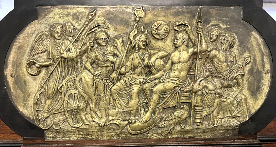 Imposing Neo-Renaissance cabinet in walnut, marble, gilt bronze and hardstones, circa 1870 Imposing Neo-Renaissance cabinet in walnut, marble, gilt bronze and hardstones, circa 1870-5