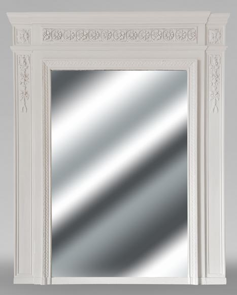 Louis XVI style trumeau decorated with a frieze of flowers  Louis XVI style trumeau decorated with a frieze of flowers-0