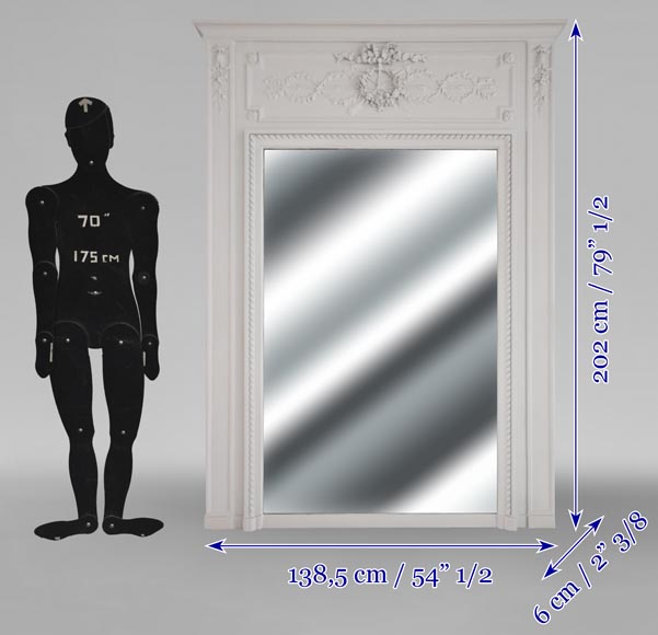 Louis XVI style trumeau topped with a flower crown Louis XVI style trumeau topped with a flower crown-5