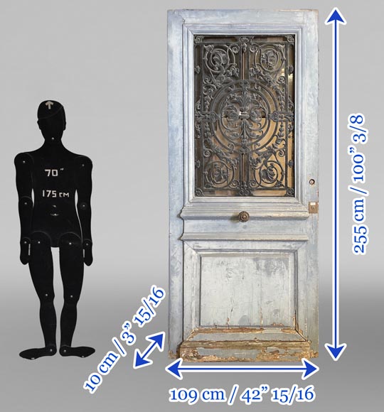 Entrance Door in Oak and Cast Iron, France, 19th Century Entrance Door in Oak and Cast Iron, France, 19th Century-7