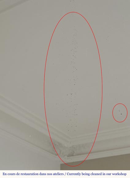 Louis XVI style gilded trumeau, with pearl decoration Louis XVI style gilded trumeau, with pearl decoration-5