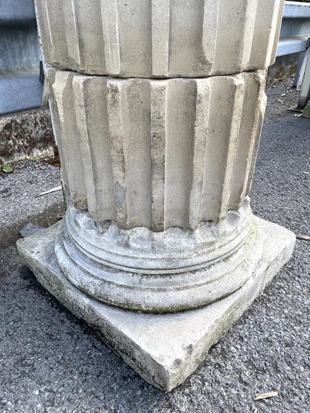 Pair of Fluted Stone Columns – Doric Style, Late 18th Century Pair of Fluted Stone Columns – Doric Style, Late 18th Century-7