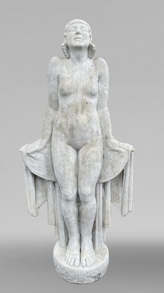 La Sortie du bain – Young woman, monumental Art Deco sculpture in the style of Félix-Pascal Févola La Sortie du bain – Young woman, monumental Art Deco sculpture in the style of Félix-Pascal Févola-0