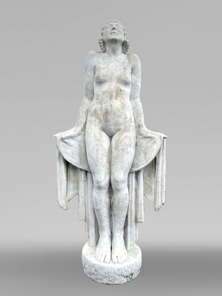La Sortie du bain – Young woman, monumental Art Deco sculpture in the style of Félix-Pascal Févola La Sortie du bain – Young woman, monumental Art Deco sculpture in the style of Félix-Pascal Févola-1