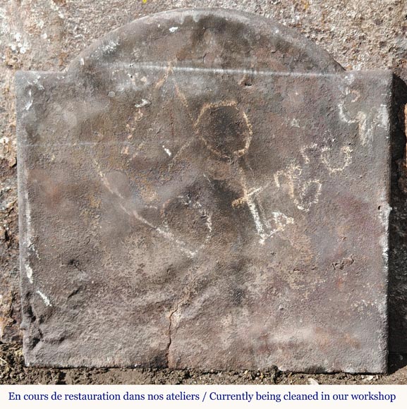 Cast iron fireback with water birds Cast iron fireback with water birds-4